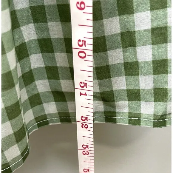 CHARLIE HOLIDAY Anthropologie Green‎ Gingham Paris Maxi Dress Size 4