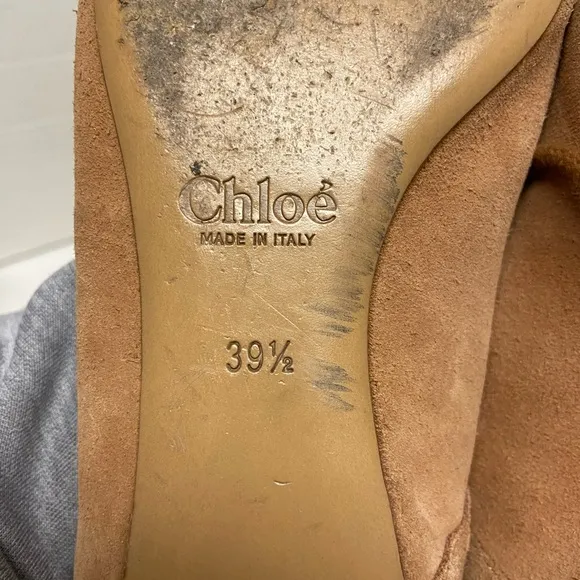 Chloe Brown Suede Lace Up Ballet Flats