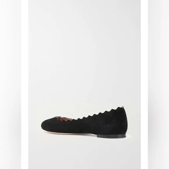 Chloe Lauren scalloped suede ballet flats woman’s SZ. 6