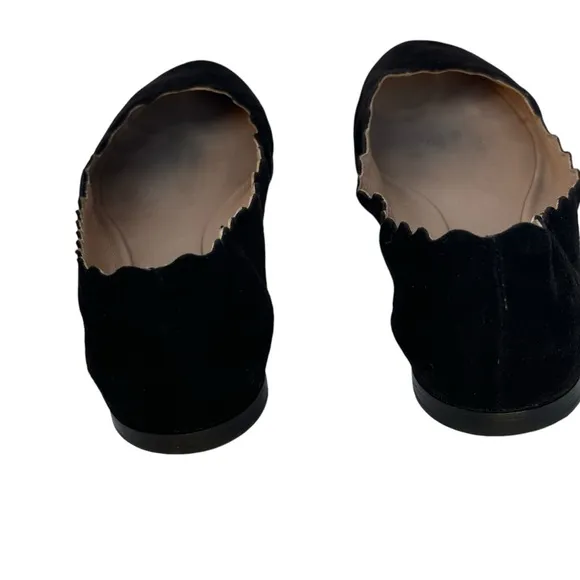 Chloe Lauren scalloped suede ballet flats woman’s SZ. 6
