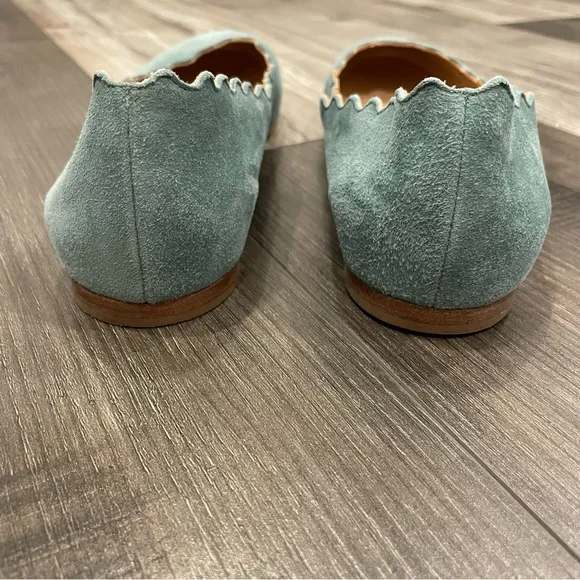 Chloe Lauren Suede Ballet Flats Seafoam Green 6 1/2
