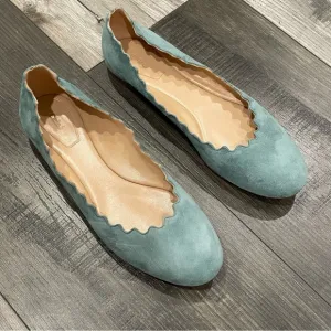 Chloe Lauren Suede Ballet Flats Seafoam Green 6 1/2