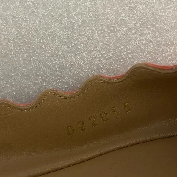 Chloe Lauren Suede Scalloped Ballet Flats Dusty Rose size 39.5 US 9