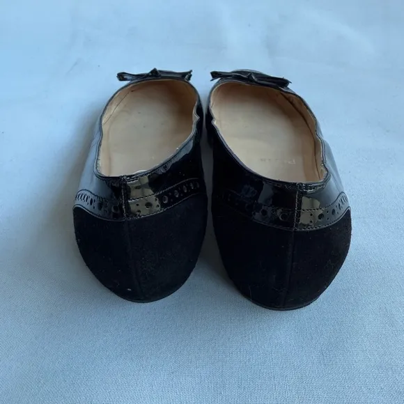 Christia Louboutin ballerina flats patent leather suede37.5 made in IT fits 7 US