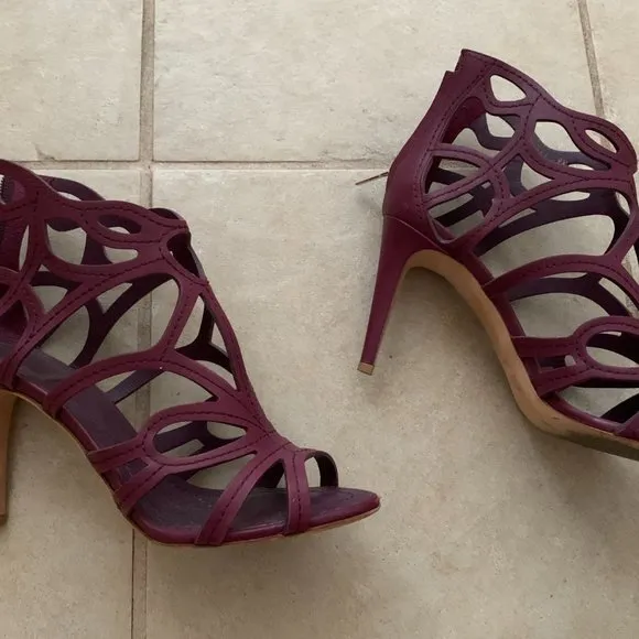Christian Dior purple caged leather sandals heels