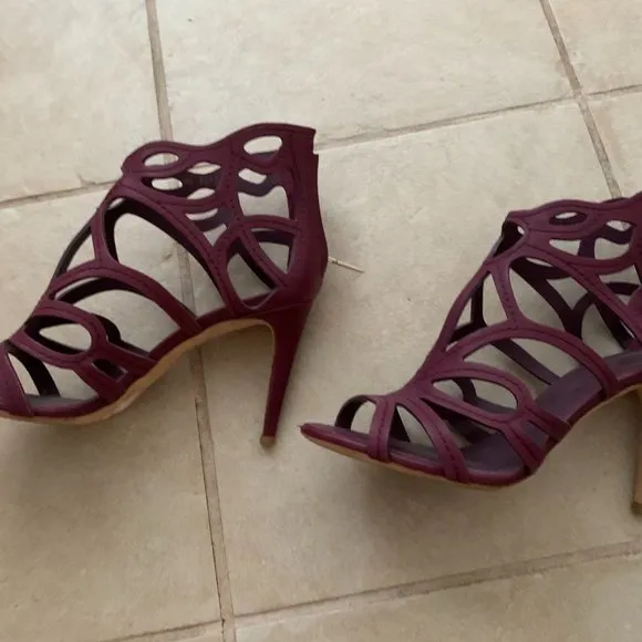 Christian Dior purple caged leather sandals heels