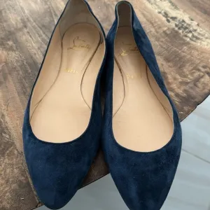 Christian Louboutin blue suede ballet flats size 40