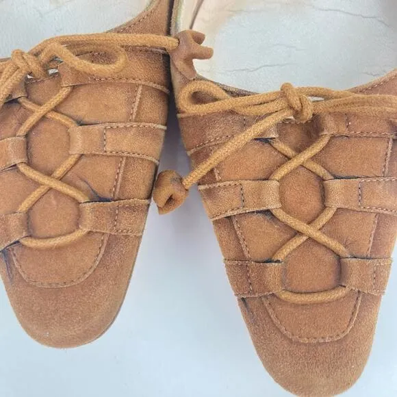 CHRISTIAN LOUBOUTIN Suede Ballet Flats in Tan - Size 36/6