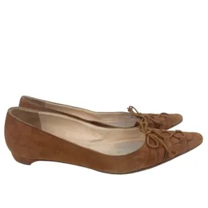 CHRISTIAN LOUBOUTIN Suede Ballet Flats in Tan - Size 36/6