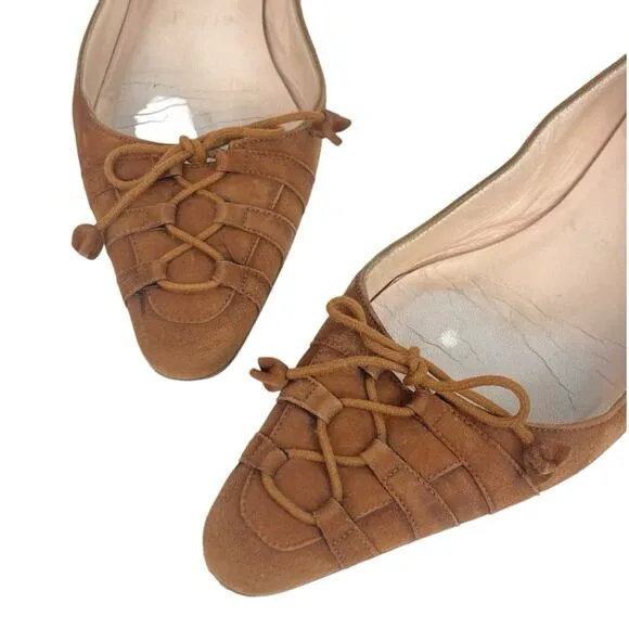 CHRISTIAN LOUBOUTIN Suede Ballet Flats in Tan - Size 36/6