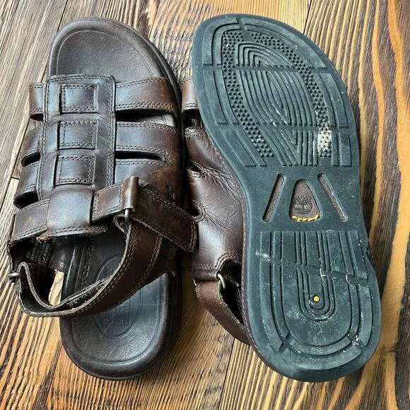 Chunky 90s Y2K Fisherman Timberland Leather Sandals Mens 9 Women11 Marten Style