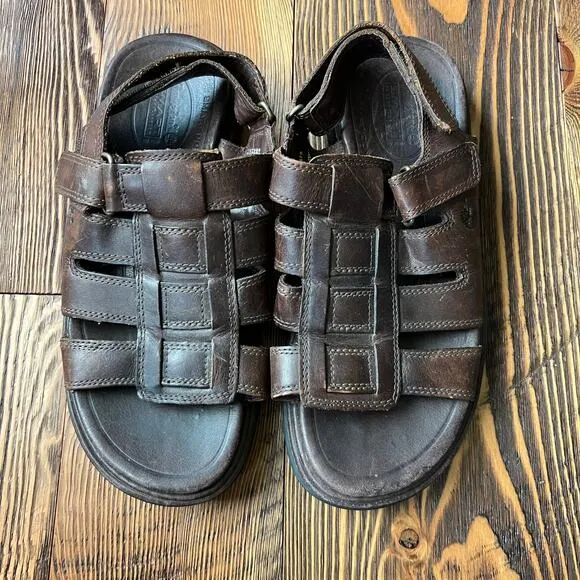 Chunky 90s Y2K Fisherman Timberland Leather Sandals Mens 9 Women11 Marten Style