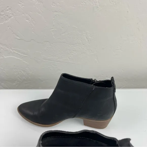 Circus Sam Edelman Heidi Bootie Ankle Boots Leather Black Heeled Wood‎ Stacked