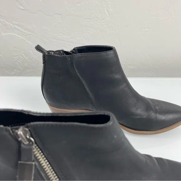 Circus Sam Edelman Heidi Bootie Ankle Boots Leather Black Heeled Wood‎ Stacked