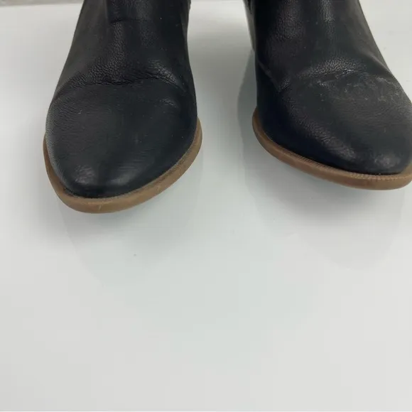 Circus Sam Edelman Heidi Bootie Ankle Boots Leather Black Heeled Wood‎ Stacked