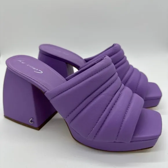 Circus Sam Edelman Womens Platform Shoes Slide Sandals Marlie Chunky Purple 8.5