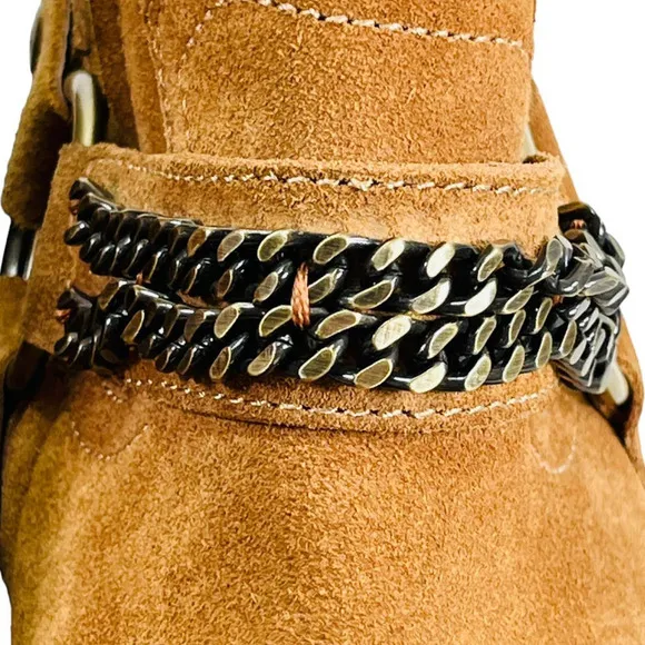 Civil Regime NEW Men's Suede Harness Chain Detail Side Zip Boots 7 US 40 EU