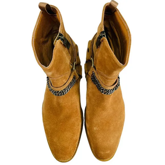 Civil Regime NEW Men's Suede Harness Chain Detail Side Zip Boots 7 US 40 EU