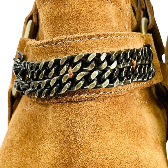 Civil Regime NEW Men's Suede Harness Chain Detail Side Zip Boots 7 US 40 EU