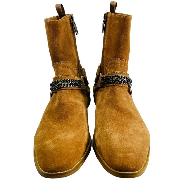 Civil Regime NEW Men's Suede Harness Chain Detail Side Zip Boots 7 US 40 EU