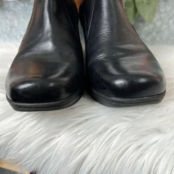CLARKS 83576 Black Leather Casual Boots Size 9.5