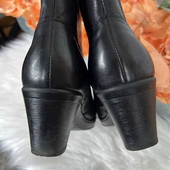 CLARKS 83576 Black Leather Casual Boots Size 9.5