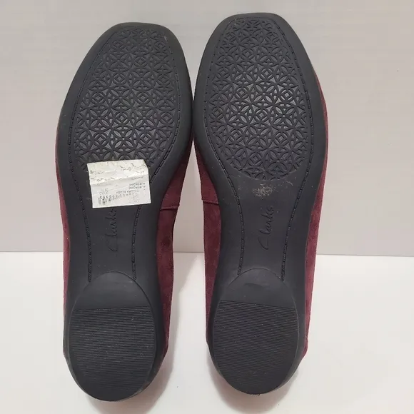 Clarks‎ Artisan Ballet Flats Burgundy Suede Size 7