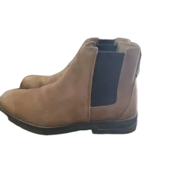 Clarks Banning Limit Brown Leather Slip On Chelsea Ankle Boots Men's Size 10M