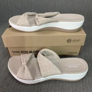 Clarks Cloudsteppers Womens  9 Wide  Jersey Slide Sandals Arla Coast SandFootwea