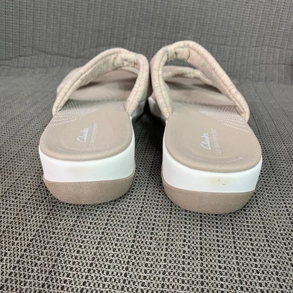 Clarks Cloudsteppers Womens  9 Wide  Jersey Slide Sandals Arla Coast SandFootwea