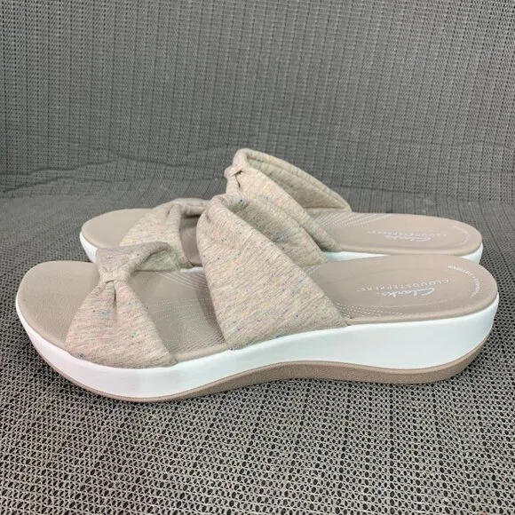 Clarks Cloudsteppers Womens  9 Wide  Jersey Slide Sandals Arla Coast SandFootwea