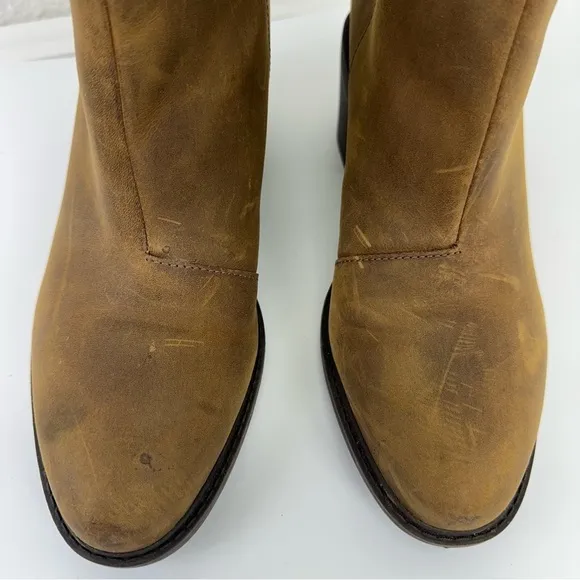 Clarks Collection Women's Ankle Boots 10 M Brown Leather Side Zip Heels