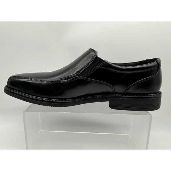 Clarks Men's Bolton Free Black Leather Slip On Size 10