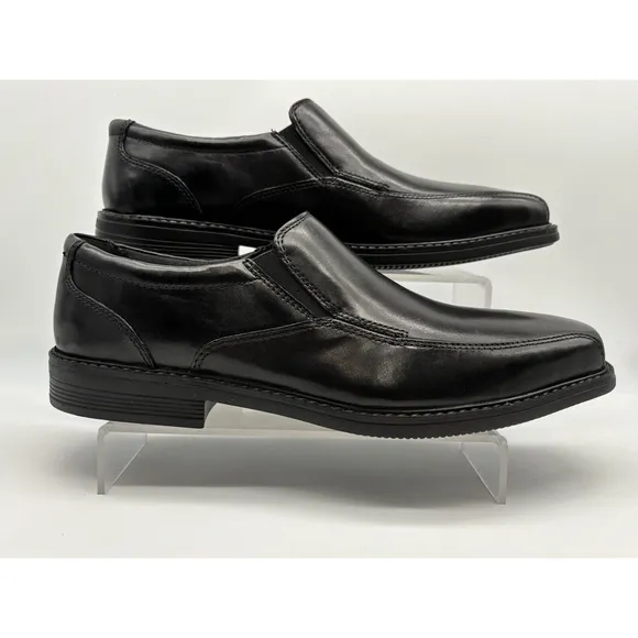 Clarks Men's Bolton Free Black Leather Slip On Size 10