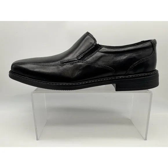 Clarks Men's Bolton Free Black Leather Slip On Size 10