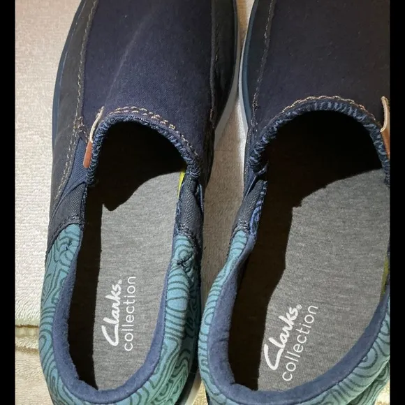 Clarks Men's Cantal Easy Navy Combi Vacation laid back summer loafers Sz11