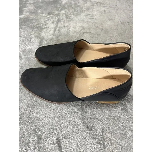 Clarks Women’s Size 9 Black Leather Suede Pure Tone Loafers Flats Classic Comfy