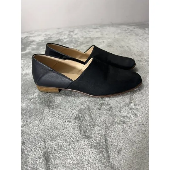 Clarks Women’s Size 9 Black Leather Suede Pure Tone Loafers Flats Classic Comfy