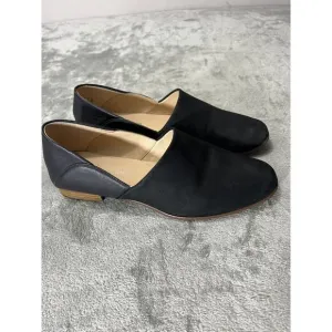 Clarks Women’s Size 9 Black Leather Suede Pure Tone Loafers Flats Classic Comfy