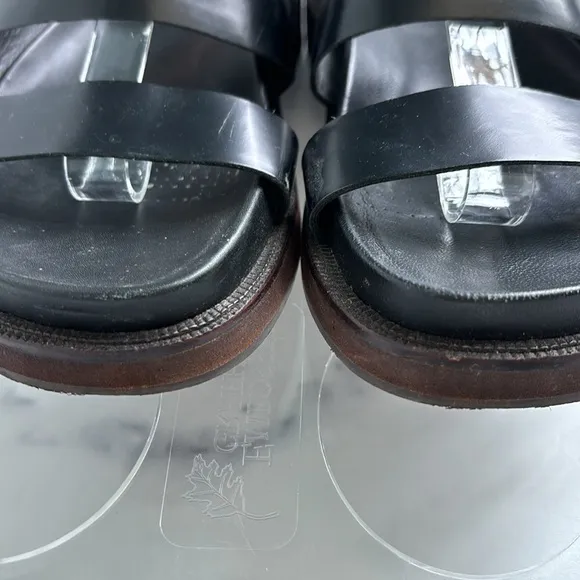 Clarks Zena Mae Sandals Black Leather Upper Size US 8.5M