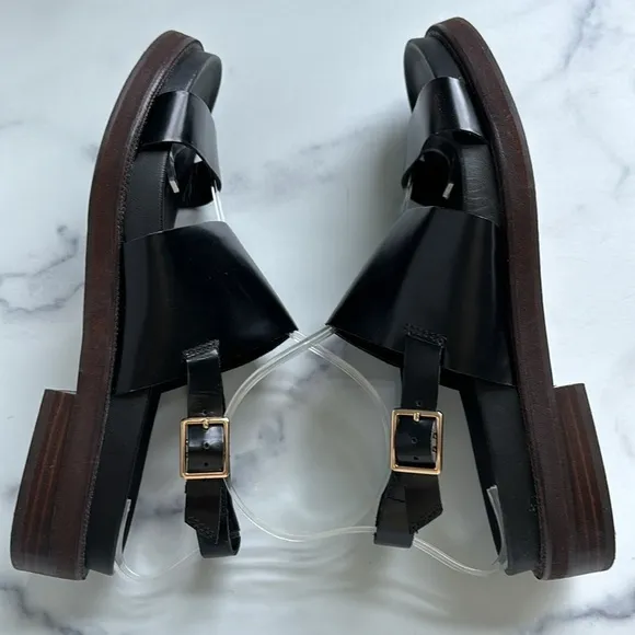 Clarks Zena Mae Sandals Black Leather Upper Size US 8.5M