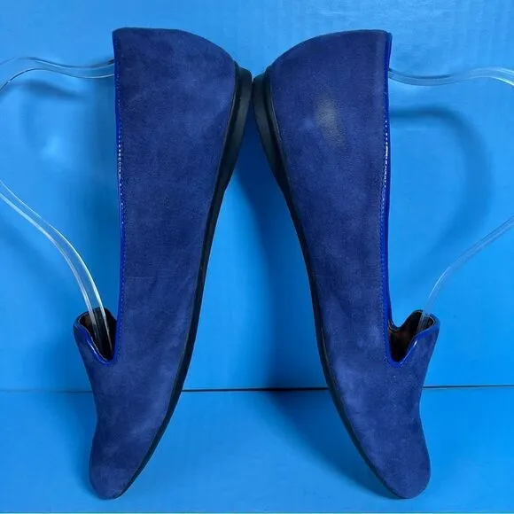 Clarks Bendables Womens Poem Gloss Flats in Blue Suede 9.5M