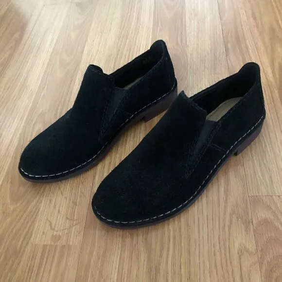 Clarks Somerset Cabaret City Black Suede Loafer Comfort Flat Shoes