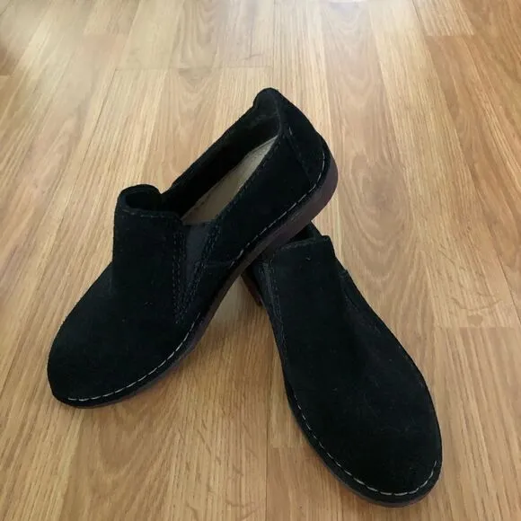 Clarks Somerset Cabaret City Black Suede Loafer Comfort Flat Shoes
