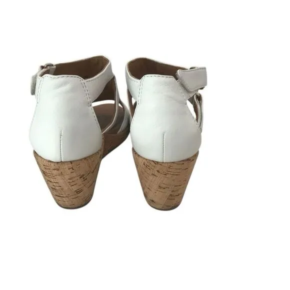 Clarks Unstructured Women's Un Plaza Strap Leather Adjustable Wedge Sandals 9M