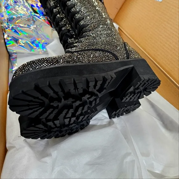 Club Exx Bling Combat Boots