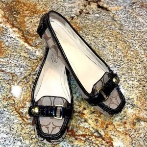 Coach &quot;Helen&quot; loafers, size 7.5 monogram Coach logo C
