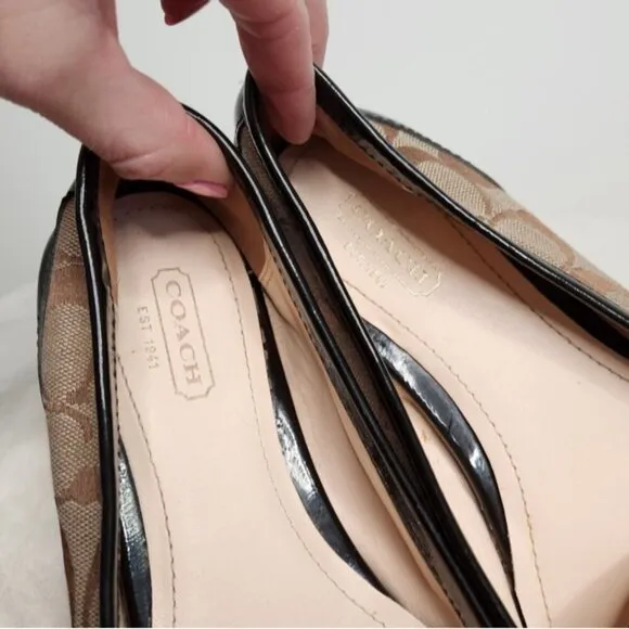 Coach &quot;Perri&quot; C Logo Driving Loafers Slip On Flats Size 8.5