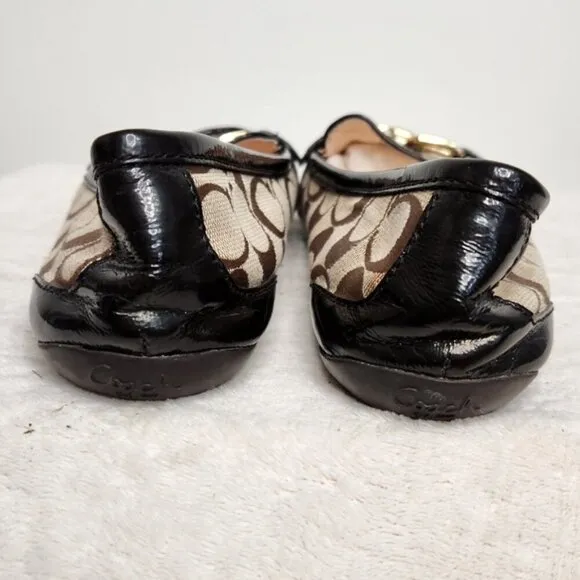 Coach &quot;Perri&quot; C Logo Driving Loafers Slip On Flats Size 8.5