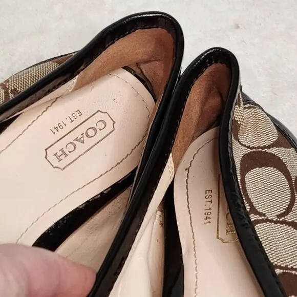 Coach &quot;Perri&quot; C Logo Driving Loafers Slip On Flats Size 8.5